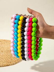 imoli 1 件春夏海滩度假波西米亚风格亚克力串珠优雅浪漫项链,适合女士,适合全年任何场合的完美礼物 - 彩色 - 查看 8