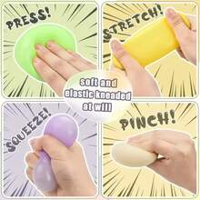 Colorful Dumpling Stress Balls Fidget Sensory Toy Squeeze Dough Ball Stress Relief Hand Toy Bun With Food Steamer Stretchy Desk - 黃色 - 查看 3