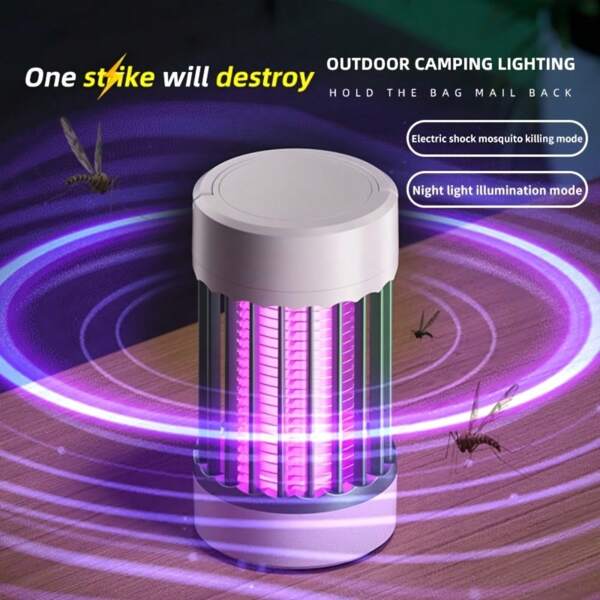 USB Electric Mosquito Swatter Light - Indoor Mosquito Killer, 360° Electric Shock, Plastic Lamp Cover, UV Insect Trap, Child And Pet Safe, USB Power Mode, Operates Under 36V