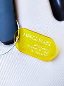 Personalized Acrylic Mini Luggage Tag, Customizable Engraved Travel Gift