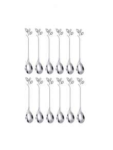 2/6/12/20pcs Elegant Silver Plated 4.92 Inch (12.5cm) Espresso Spoons - Stainless Steel, Great For Coffee, Cappuccino, Ice Cream, Desserts And Tea, Mini Size, Perfect For Single Serve - Silver - View 14