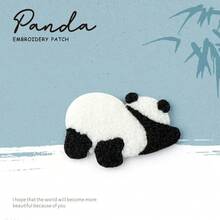Cartoon Plush Panda Embroidery Cloth Patch, Ironing Applique Sew On Patch For Clothes, Pants, Bag, Scarf, Hat, Jacket, T-Shirt, Decoration, DIY Phone Case, Notebook, Bag, Backpack, Self-Adhesive - Multicolor - View 12