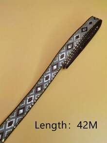 2m/4.2m/Cuộn Polyester rộng 1.2cm Phong cách Boho DIY Băng trang trí, Vật liệu trang trí quần áo & thủ công, Băng keo vàng họa tiết kim cương rỗng & đặc, Nhiều màu sắc - Nhiều màu - Xem 10