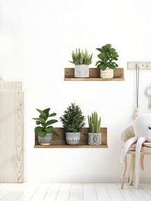 2 件/套创意 3D 可移除 PVC 绿色植物花树盆景墙贴墙贴，DIY 墙壁装饰，适用于客厅卧室厨房浴室办公室幼儿园走廊休息室房间装饰墙贴 - 彩色 - 查看 4