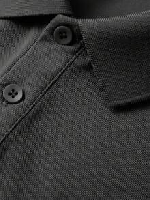 Áo Polo ngắn tay màu trơn, phong cách công sở mùa hè GRDR dành cho nam, kiểu dáng unisex. - màu đen - Xem 6