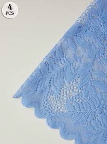 4 sztuki koronkowej seksownej bielizny, przezroczystej, wiosenno-letniej, lekkie i miękkie majtki damskie, jednokolorowe, modne bokserki, elastyczne, oddychające spodnie damskie, casualowe, dopasowane, domowe (pas jest dość elastyczny; jeśli Ci to przeszkadza, zaleca się wybór o jeden rozmiar mniejszego).