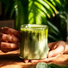 A Tree Stump Design Coffee Cup, 300ml Glass Cup, Large Wide Mouth Transparent Glass Teacup, Beautiful Striped Glassware For Coffee, Tea, Desserts, And Beverages