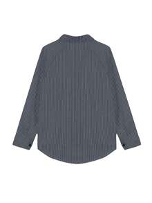 女士条纹长袖衬衫（不带领带）