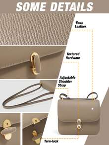 ITAMOOD 安静奢华正品两片牛皮设计师优雅方形包，轻便商务休闲灰色钱包和手提包和托特包，简约复古纯色翻盖单肩包和腋下包，可调节肩带斜挎包和挎包