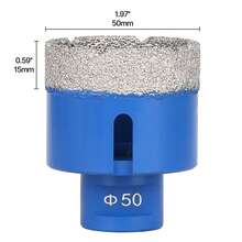 1PC 6mm-120mm M14 Thread Dry Vacuum Brazed Masonry Hole Saw Opener Diamond Drilling Core Bit For Ceramic Tile Granite Marble - Blue - View 25