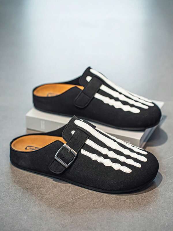 2025 New Men's Summer Breathable Mule Sandals, Soft Corkwood Slip-On Closed Toe Casual Beach House Slippers