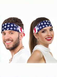 1 Stück Herren Lässig Bandana mit Amerikanischer Flagge Muster im Y2K Stil, geeignet für den Unabhängigkeitstag, Feiertage, tägliche Partys & Outfits