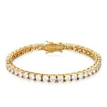 Silver Moissanite Tennis Bracelet,18K White Gold Plated 3mm Round Moissanite Tennis Bracelet 6.5-8.5 Inch