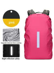 1 pieza Cubierta de lluvia reflectante para mochila de senderismo al aire libre, (30L-50L) Cubierta impermeable para mochila y equipaje con tira reflectante