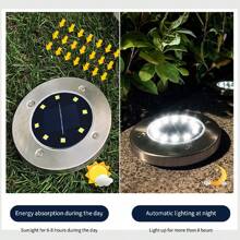 8 LED Solar Powered Pathway Lights, Smart Light Sensor + Automatic Day/Night Switch, Zero Electricity Lighting, IP65 Waterproof, Stainless Steel Material, Suitable For Garden, Pool, Stairs Decoration
