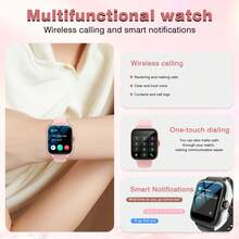 MixtataDi Smart Watch, Wireless Calling /Dial, Multi -Sport Mode, Calling Reminder And Rejection, SiMs Reminder, Custom WallpaperFor IOS/Andriod - Ink Black - View 5
