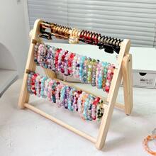 1pc Multi-Tier Wooden Jewelry Organizer Display Rack - Large Capacity Accessory Storage Rack For Earrings, Bracelets, And Hair Accessories, Easy Assembly, Adjustable Countertop Display Stand For Women Storage Organizer Travel Essentials Gift