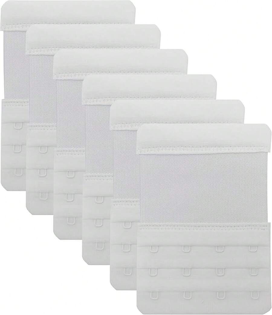 4 Hook Bra Extenders, Soft Stretchy Comfortable Strap Extender - 白色-6件裝 - 查看 1