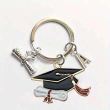 Llavero colgante de aleación de graduación de doctorado, regalo de graduación de bachiller, regalo de último año de secundaria, accesorio de coche, dije para bolso, recuerdo escolar