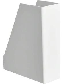 caja de almacenamiento  Basics - Organizador de escritorio de plástico, revistero, blanco, paquete de 2 - Negro - Ver 11