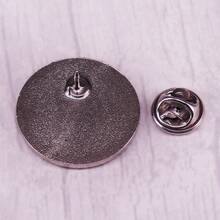 Gothic Button Lapel Brooch Perimeter Accessories Badge - Black - View 2