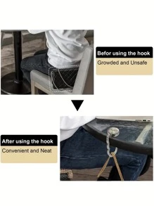 Foldable Table Purse Holder Hook, Decorative Desk Hook For Travel, Halloween, Christmas, Unique Gift, Spring Pink Flower