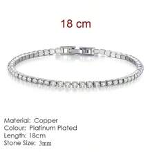 Silver Moissanite Tennis Bracelet,18K White Gold Plated 3mm Round Moissanite Tennis Bracelet 6.5-8.5 Inch