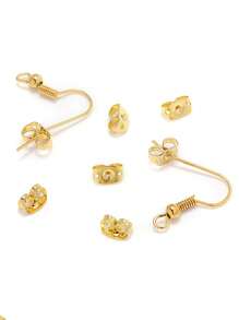 20 pezzi di fermagli per orecchini in acciaio inossidabile con tonalità dorata a forma di farfalla, accessori per la realizzazione di gioielli fai-da-te