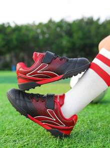 Teenagers Campus Casual Sports Shoes, Running Sneakers, Soccer Training Shoes, Outdoor Hiking Shoes, Slip-Resistant Sole, Wear-Resistant Sole, Hook And Loop Fastening, Asymmetrical Pattern & Letter Design, White Glue On Sole-Upper Connection, Craftsmanship Issue