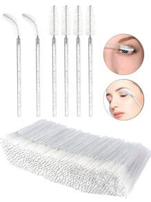 200 PIÈCES 100 PIÈCES 50 PIÈCES Baguettes de mascara jetables, brosses Spoolies en cristal pour extensions de cils, brosses pour les cils et les sourcils Spoolies, applicateur de baguette pour cils, kits de maquillage (blanc)