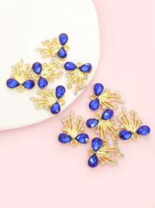 10pcs Gorgeous Rhinestones Inlay Tassel Bow Charms Princess Style Necklace, Bracelet, Earrings & Clothing Decorations DIY Light Luxury And Unique Design Delicate Sparkling Bowknot Pendants - Perfect Gift For Girlfriend & BFF Friends, Suitable For Banquet & Party
