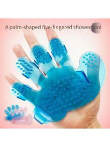 Brosse de bain pour animaux de compagnie, brosse en forme de main à cinq doigts, brosse de toilettage pour animaux de compagnie, fournitures de bain pour chats et chiens, brosse de massage pour le bain, brosse d'épilation