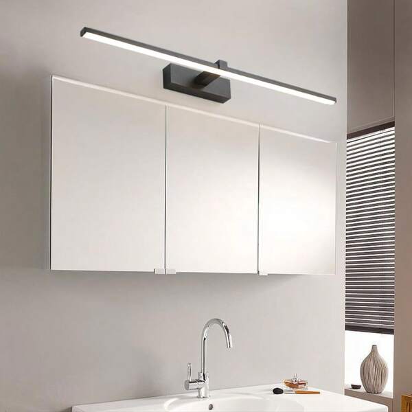 Lámpara de pared con espejo LED de estilo moderno, decoración de lujo para el hogar, luces de espejo minimalistas, accesorios de iluminación sencillos en blanco/negro, apliques de cabecera de lujo para el baño, luz neutra para el tocador, luces de pared de aluminio con decoración de espejo LED para baño, dormitorio, tocador, entrada, decoración del hogar de lujo