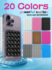 1/2/3/4/5/6/10pcspcs Mobile Phone Silicone Suction Cup 24 Square Suction Cup Mobile Phone Leather Case Silicone Suction Cup Multiple Colors Mobile Phone Holder, Wide Application Range Silicone Suction Cups For Phone Case Self-Adhesive Mount Compatible With IPhone, Android Phone, Gift For Birthday, Family, Friends Phone Stand, Phone Accessories