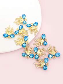 10pcs Gorgeous Rhinestones Inlay Tassel Bow Charms Princess Style Necklace, Bracelet, Earrings & Clothing Decorations DIY Light Luxury And Unique Design Delicate Sparkling Bowknot Pendants - Perfect Gift For Girlfriend & BFF Friends, Suitable For Banquet & Party