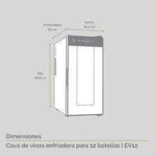 AVERA Cava Enfriadora de Vinos 12 Botellas, Control Temperatura Digital, (Sin Vibraciones, Mantén tus vinos a la temperatura perfecta), Luz LED, Acero Inoxidable, Acabado Espejo, Capacidad 35 L, EV12 - Tipo de Enchufe A USA (110-127V) - Ver 2