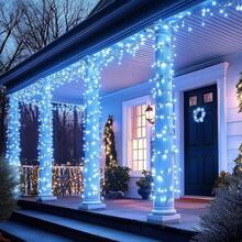 New Fairy Lights Battery Operated, 10 FT 120LED Twinkle Firecracker String Lights  8 Mod & Timer, Waterproof Cler For DIY Outdoor Wreath Wedding Christmas Dration, Pure - 純白-綠線 120 個 LED - 查看 7