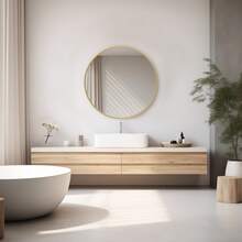 Round Mirror, Round Bathroom Mirror For Over Sink, Black Metal Frame Round Wall Mirror, Circle Mirrors For Wall, Bathroom Vanity Mirror, Decorative Mirrors For Living Room, Bedroom, Entryway - 金色/24 - 查看 4