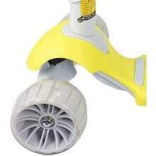 Patín Diablo Scooter Montable Luces Led Asiento Desmontable Scooter convertible, excelente opción para su pequeño ya que puede ser adaptable a la edad. El scooter se puede convertir en patín y patineta.  Medidas del Manubrio Crece con sus hijos al ser Regulable cuenta con 3 Alturas: - Amarillo - Ver 3