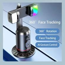 5-in-1 Mit Dual-Licht Selfie-Stick Gimbal mit 360°-Rotation Stabilisator für Smartphone mit Bluetooth-Fernbedienung, intelligenter KI-Verfolgung, Verwacklungsausgleich, Schwenk-Neige-Stativ