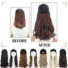 16inch/40cm Baseball Cap With Curly Hair Extensions Hat Wig Hairstyle For Women Adjustable Hat With Synthetic Wig Attached Long Wavy Hair Black Baseball Cap Hat Wig Easy Wear Blonde Brown Black Removable Hairpiece Halloween Christmas Party Daily Use - 彩色 - 查看 9