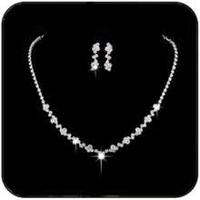Wedding Silver Necklace And Earring Set Bridesmaid Jewelry Set Rhinestone Necklace For Women NK1431 - As Pic - View 2