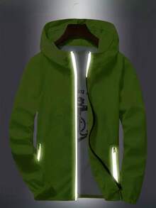 Men's Summer Lightweight Sun Protection Jacket With Reflective Zipper - Breathable Hooded Sun Protective Outerwear Suitable For Outdoor Activities - Green - View 3