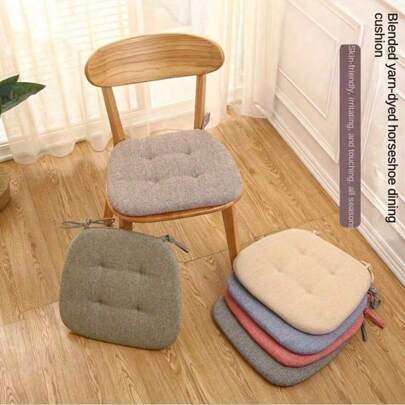 1pc Solid Color Linen Anti-Slip Chair Cushion Pad - Universal Fit Seat Cushion, Four Seasons, Easy To Clean, Home Dining Chair Mat - Essential Home Supplies Room Decor Aesthetic Room Decor Home Decor Living Room Decor Office Chair Back To School School Supplies Chair Pillow Cushions Gaming Chair