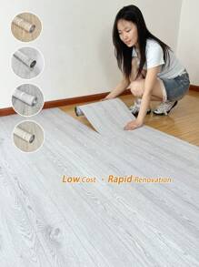 1 rollo de baldosas autoadhesivas de suelo con patrón de madera minimalista, rollo de papel tapiz, rollos de suelo de vinilo reforzado. Baldosas de suelo autoadhesivas impermeables, resistentes al desgaste y antideslizantes. Papel tapiz/pegatinas de suelo autoadhesivas. Pegatinas de pared de decoración occidental, papel tapiz autoadhesivo, decoración de pared. Decoración de habitación para cocina, baño, sala de estar, dormitorio, decoración de cocina, oficina, decoración del hogar. Papel tapiz de pared decorativo, baldosas de suelo autoadhesivas, baldosas de suelo autoadhesivas