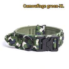 [Collier anti-éclatement pour chien tactique militaire] Collier pour animaux de compagnie + Collier tactique + Bandoulière de dressage extérieure ajustable anti-éclatement, sans frottement, sans blessure, tissu renforcé, convient aux grands chiens + Design ajustable + Bords arrondis pour prévenir les blessures en cas d'éclatement soudain (pour le dressage des chiens de taille moyenne/grande)
