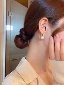 1对欧美经典百搭时尚新年锆石红球耳环，2025新款流行耳钉，牛年时尚优雅耳环，适合女性 - 紅色 - 查看 6