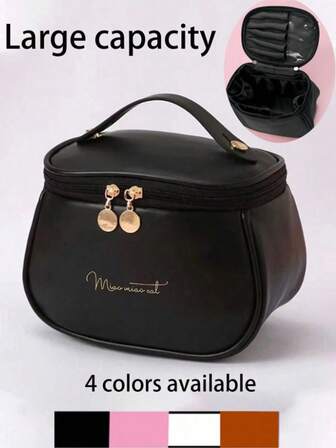 1 st multifunktionell sminkväska, vattentät necessär, kosmetikväska med stor kapacitet, förvaringsväska för sminkborstar i PVC, bärbar reseväska, unik stil, reptålig, lämplig för sommarförvaring, examenspresent, inkluderar färgpennor, ögonskuggsborstar, bindeväska, läppstiftspåse, sminkborstar, ögonskuggsspegel, eyeliner, läppglans, hudvårdsprodukter