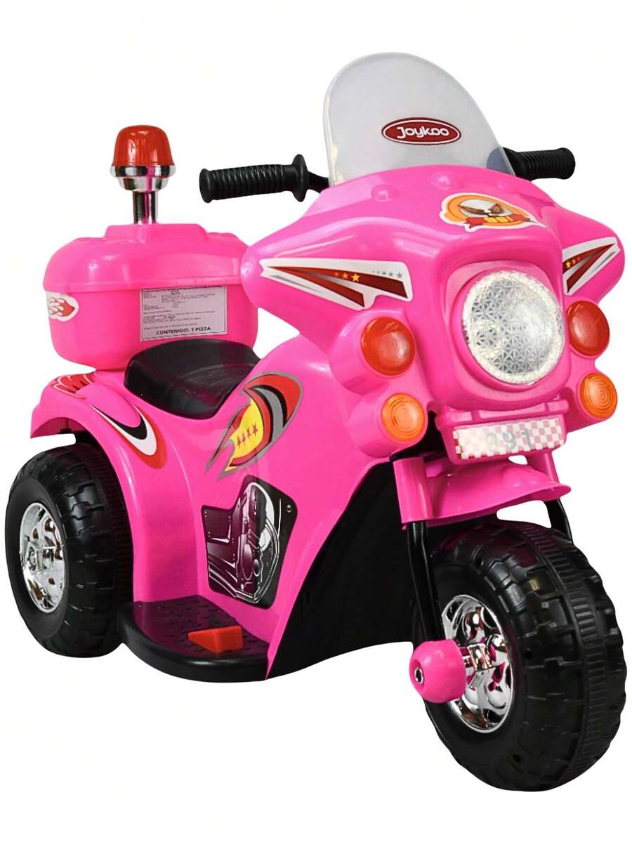 Joykoo Electric Ride-On Motorcycle For Kids With Lights And Sound, 6V Rechargeable Battery - Pink - View 1