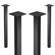 Set Of 4 Living Room Bedroom Table Legs DIY Tools Industrial Style Metal Table Legs Load Capacity 150kg Height 90cm - Black - View 1